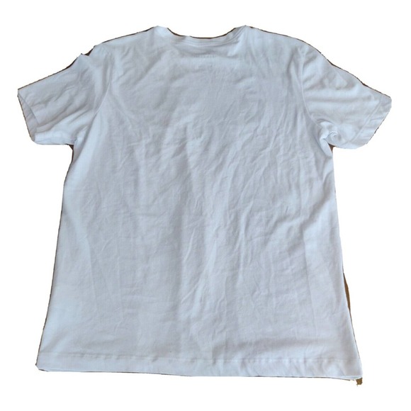 Nike Men's T-shirt Dri-Fit White Blue Swoosh Size M Short Sleeve. - Picture 2 of 6